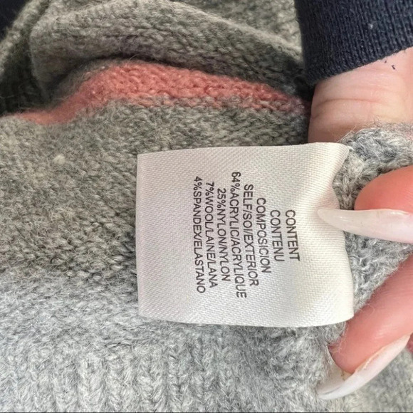 WAYF Stripe Sweater Gray M Tie Bow Waist - Picture 5 of 6